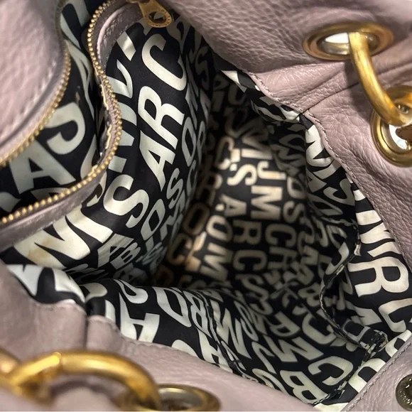 Marc by Marc Jacobs Leather Classic Q Hillier Hobo Grey Lavender Crossbody Bag - Picture 8 of 10